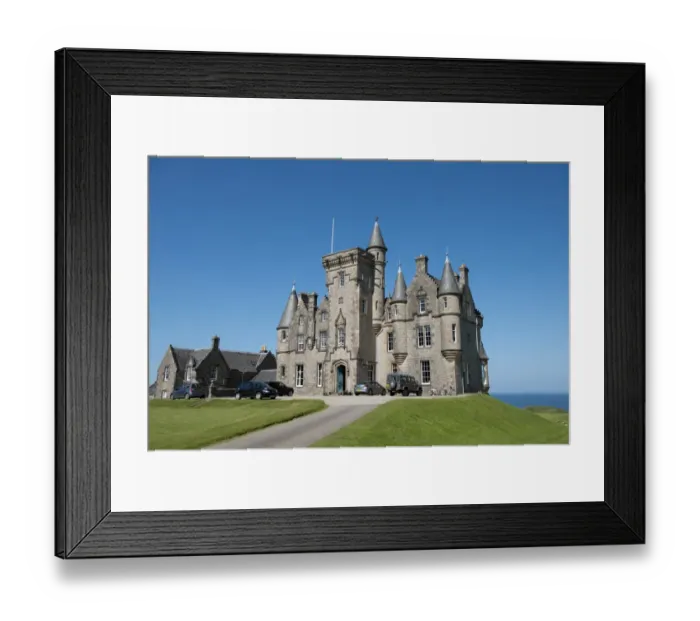 Framed Print : View of 19th century country house near coast, Glengorm Castle (Castle Sorn), Isle of Mull, Inner Hebrides, Scotland Framed Print : View of 19th century country house near coast, Glengorm Castle (Castle Sorn), Isle of Mull, Inner Hebrides, Scotland
