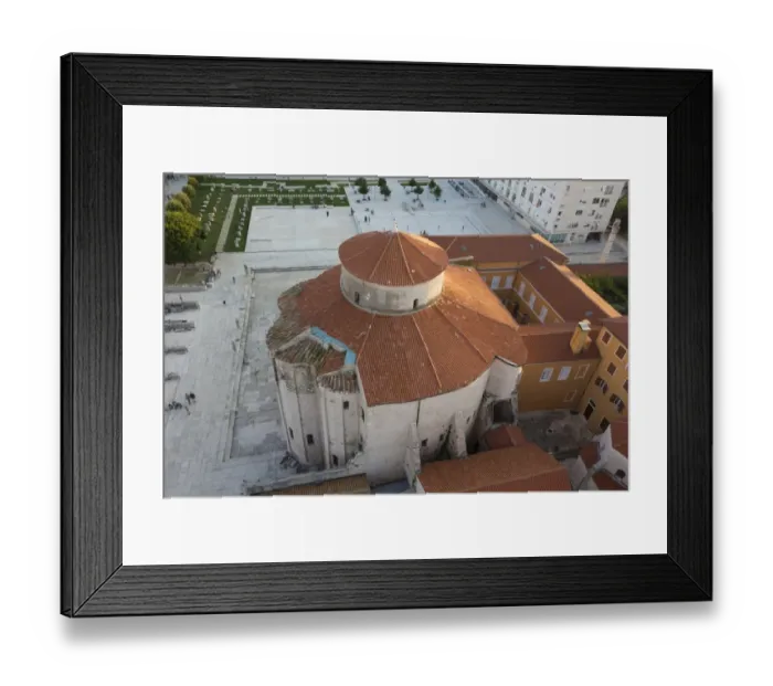 Framed Print : View of Catholic church and Roman forum from above, St. Donatus Church, Zadar, Dalmatia, Adriatic Sea, Croatia, July Framed Print : View of Catholic church and Roman forum from above, St. Donatus Church, Zadar, Dalmatia, Adriatic Sea, Croatia, July
