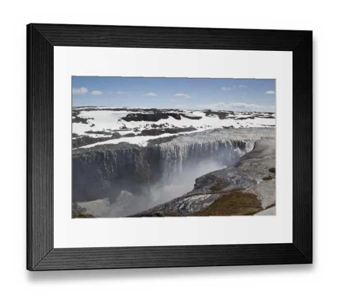 Framed Print : View of waterfall and canyon, Dettifoss Waterfall, Jokulsa a Fjollum River, Vatnajokull N. P. Iceland, May