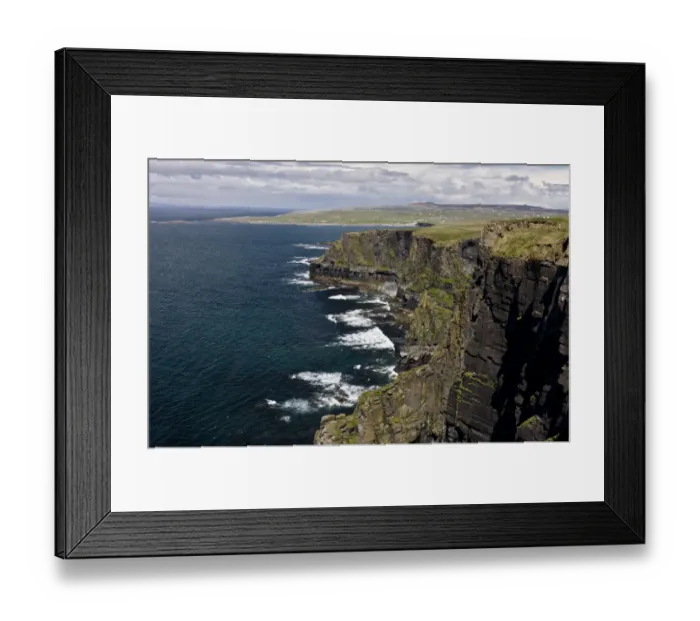 Framed Print : Sheer Namurian sandstone and shale cliffs, Cliffs of Moher, The Burren, County Clare, Ireland, May Framed Print : Sheer Namurian sandstone and shale cliffs, Cliffs of Moher, The Burren, County Clare, Ireland, May