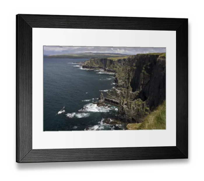 Framed Print : View of sea stacks and cliffs with seabird colonies, with Northern Fulmar (Fulmarus glacialis) adult Framed Print : View of sea stacks and cliffs with seabird colonies, with Northern Fulmar (Fulmarus glacialis) adult