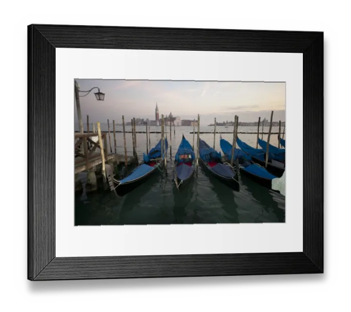 Framed Print : Gondolas outside Doges Palace from canal, Saint Marks Square, Venice, Veneto, Italy, December Framed Print : Gondolas outside Doges Palace from canal, Saint Marks Square, Venice, Veneto, Italy, December