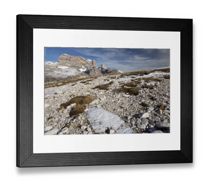 Framed Print : View of high gravelly tundra habitat on mountain slope (at 2400m), Cadini di Misurina, Dolomites, Italian Alps, Italy Framed Print : View of high gravelly tundra habitat on mountain slope (at 2400m), Cadini di Misurina, Dolomites, Italian Alps, Italy