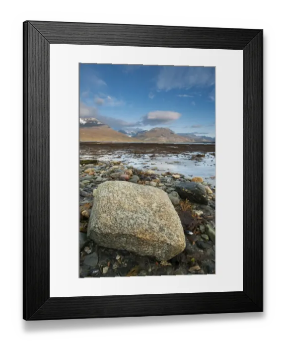 Framed Print : Rocks on shore of fjord during low tide, Skibotn, Lyngen Fjord, Troms County, Lapland, North Norway, September Framed Print : Rocks on shore of fjord during low tide, Skibotn, Lyngen Fjord, Troms County, Lapland, North Norway, September
