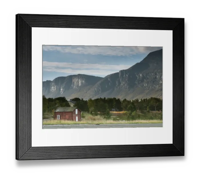 Framed Print : View of hut on shore of fjord, Skibotn, Lyngen Fjord, Troms County, Lapland, North Norway, September Framed Print : View of hut on shore of fjord, Skibotn, Lyngen Fjord, Troms County, Lapland, North Norway, September