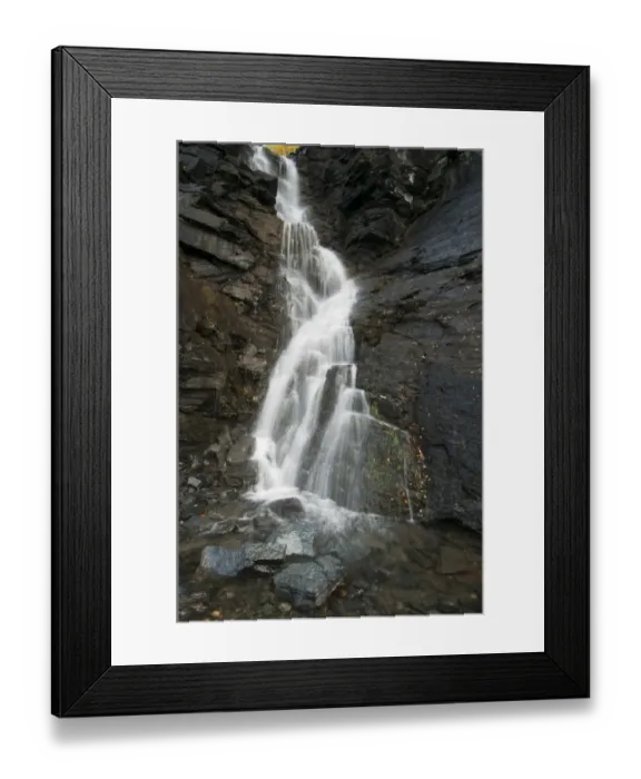 Framed Print : Waterfall cascading down rocks, Lapland, North Norway, September Framed Print : Waterfall cascading down rocks, Lapland, North Norway, September