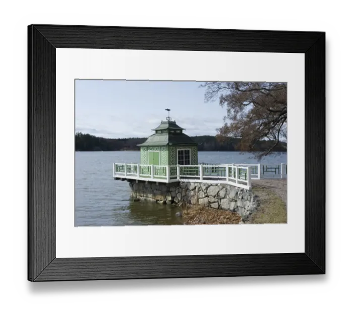 Framed Print : Shell-house beside water, Gronsoo Castle, Gronso Island, Uppsala County, Uppland, Sweden, april Framed Print : Shell-house beside water, Gronsoo Castle, Gronso Island, Uppsala County, Uppland, Sweden, april