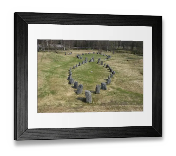 Framed Print : Stone Ship (Ship Setting) ancient burial custom, site beside tumulus, Anundshog, (Anunds Hillock), Vasteras Framed Print : Stone Ship (Ship Setting) ancient burial custom, site beside tumulus, Anundshog, (Anunds Hillock), Vasteras