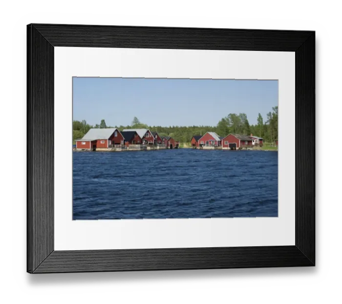 Framed Print : View of coastal fishing village, Sikhjalma, Baltic Sea, Uppland, Sweden, may Framed Print : View of coastal fishing village, Sikhjalma, Baltic Sea, Uppland, Sweden, may