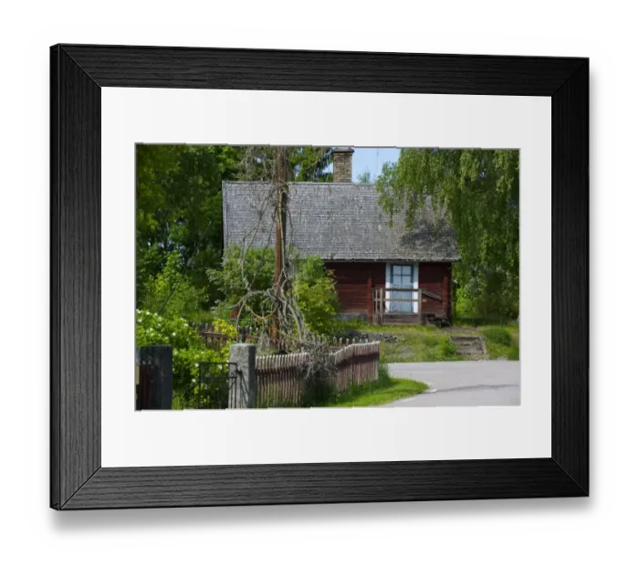 Framed Print : View of small cottage, Tegelsmora, Uppland, Sweden, june Framed Print : View of small cottage, Tegelsmora, Uppland, Sweden, june