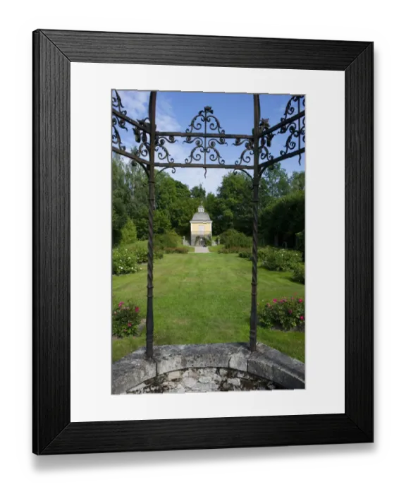 Framed Print : View of parkland gardens, Julita Manor, Sodermanland, Sweden, august Framed Print : View of parkland gardens, Julita Manor, Sodermanland, Sweden, august