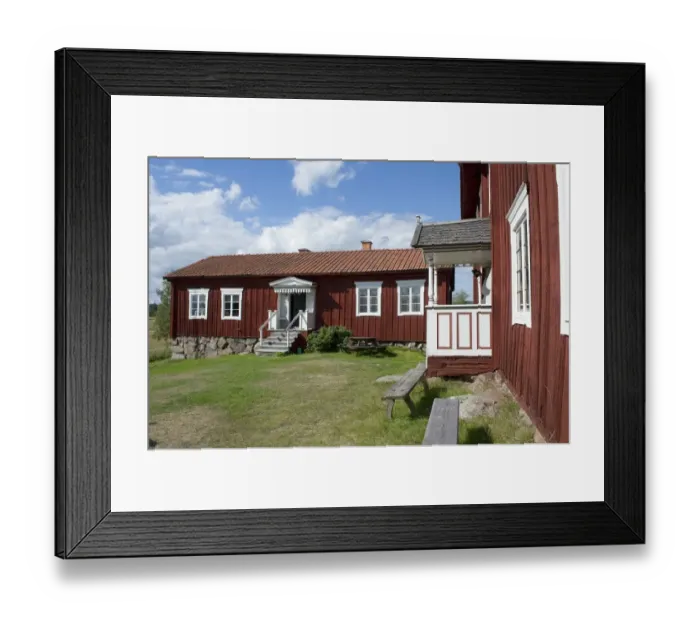 Framed Print : Old Halsinge farmhouse, cultural heritage museum, Lokagarden, Alfta, Halsingland, Norrland, Sweden, august Framed Print : Old Halsinge farmhouse, cultural heritage museum, Lokagarden, Alfta, Halsingland, Norrland, Sweden, august