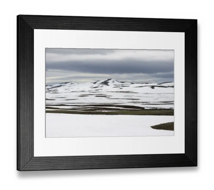 Framed Print : View of snow covered tundra habitat in summer, Stekenjokk, Lappland, Sweden, June