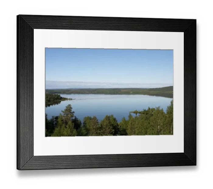Framed Print : View across lake, Vilhelmina, Lappland, Sweden, June