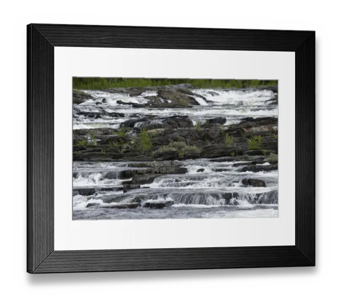 Framed Print : River with multi-step waterfalls, Trappstegsforsen, Lappland, Sweden, June Framed Print : River with multi-step waterfalls, Trappstegsforsen, Lappland, Sweden, June