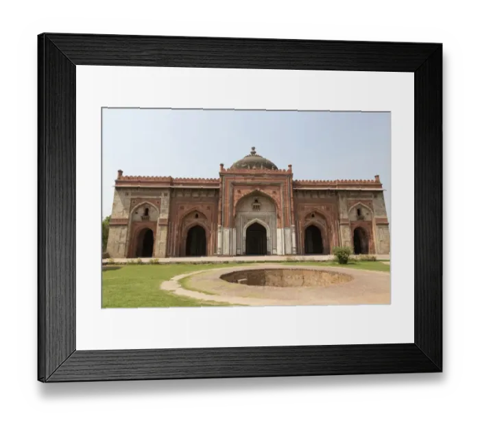 Framed Print : Mosque with dome, Qila-i-Kuna Mosque, Purana Qila, Delhi, India, March Framed Print : Mosque with dome, Qila-i-Kuna Mosque, Purana Qila, Delhi, India, March