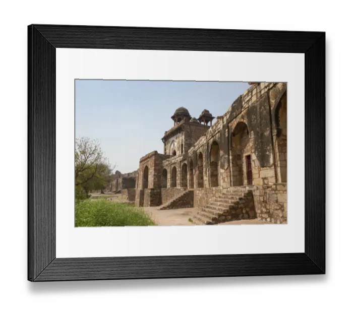 Framed Print : View of old fort, Purana Qila, Delhi, India, March Framed Print : View of old fort, Purana Qila, Delhi, India, March