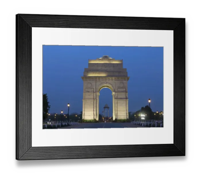 Framed Print : View of war memorial illuminated at night, India Gate, New Delhi, Delhi, India, March Framed Print : View of war memorial illuminated at night, India Gate, New Delhi, Delhi, India, March