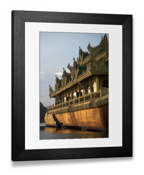 Framed Print : Karaweik (concrete reproduction of royal barge), Kandawgyi Lake, Yangon, Myanmar, March Framed Print : Karaweik (concrete reproduction of royal barge), Kandawgyi Lake, Yangon, Myanmar, March