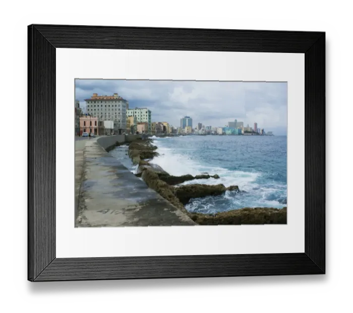 Framed Print : Esplanade and seawall in coastal city, Malecon (Avenida de Maceo), Havana, Cuba, November Framed Print : Esplanade and seawall in coastal city, Malecon (Avenida de Maceo), Havana, Cuba, November