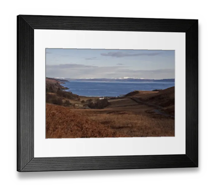 Framed Print : Looking North East from Lagg, on the Isle of (Jura towards Inverawe in Argyll. )