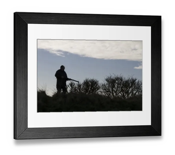 Framed Print : Rough shooting with a 12 bore shotgun