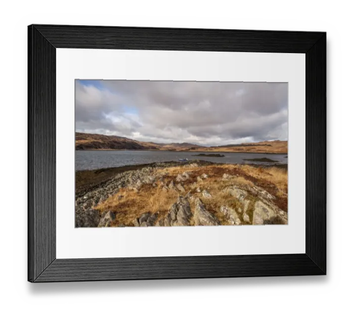 Framed Print : Low tide close to the landing stage at Loch Tarbet, the narrowest point on the Isle of Jura, Scotland Framed Print : Low tide close to the landing stage at Loch Tarbet, the narrowest point on the Isle of Jura, Scotland