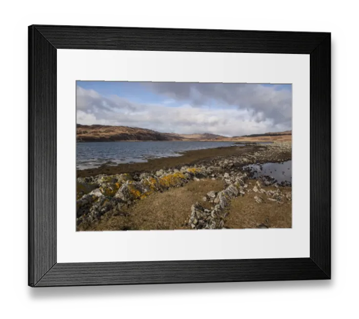 Framed Print : Low tide close to the landing stage at Loch Tarbet, the narrowest point on the Isle of Jura, Scotland Framed Print : Low tide close to the landing stage at Loch Tarbet, the narrowest point on the Isle of Jura, Scotland