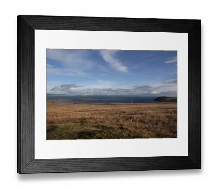Framed Print : Looking east from the Isle of Jura over the Light Houses at Lowlandmans Bay Framed Print : Looking east from the Isle of Jura over the Light Houses at Lowlandmans Bay