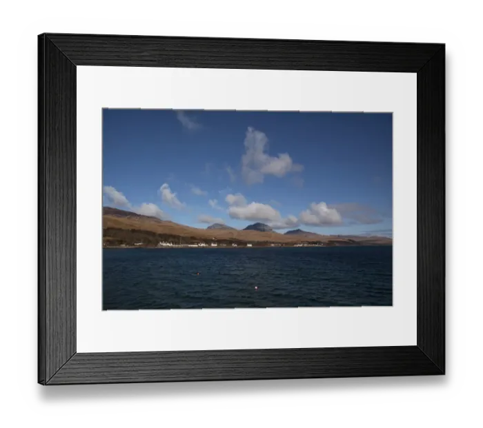 Framed Print : The Village of Craighouse and the Paps of Jura, view from the Jura pier Framed Print : The Village of Craighouse and the Paps of Jura, view from the Jura pier