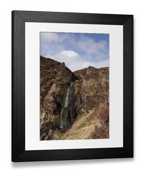 Framed Print : Waterfall below Loch a Bhaile - Mhargaidh on the Ardfin Estate, Isle of Jura, Scotland