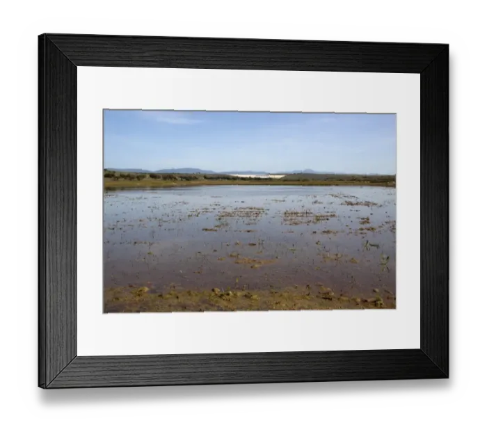 Framed Print : Looking over flooded rice fields towards the Presa de Sierra Brava Dam, which lies in the eastern side of Badajoz Framed Print : Looking over flooded rice fields towards the Presa de Sierra Brava Dam, which lies in the eastern side of Badajoz