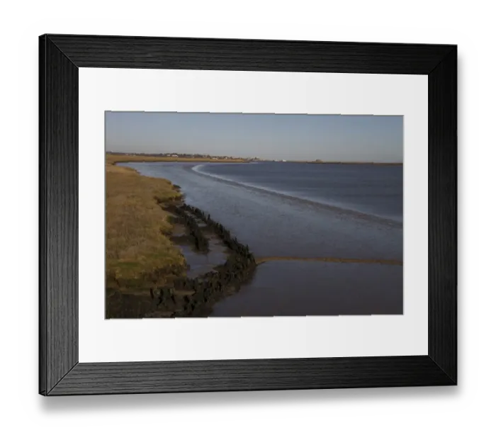 Framed Print : Low tide on the River Alde has exposed some old groynes. Looking north towards Aldburgh, Suffolk Framed Print : Low tide on the River Alde has exposed some old groynes. Looking north towards Aldburgh, Suffolk