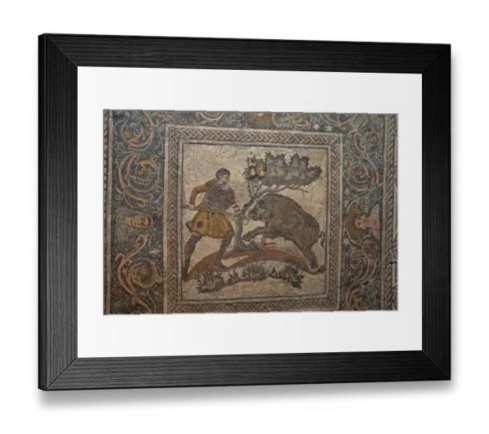Framed Print : Roman mosaic from villa, hunting wild boar, National Museum of Roman Art, Merida, Extremadura, Spain Framed Print : Roman mosaic from villa, hunting wild boar, National Museum of Roman Art, Merida, Extremadura, Spain