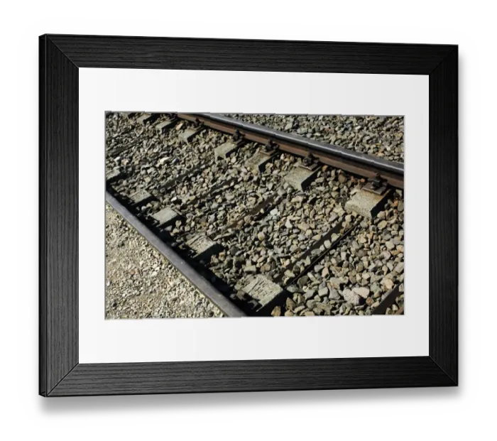 Framed Print : Close-up of railway tracks, in concentration and extermination camp, Auschwitz Birkenau, Poland Framed Print : Close-up of railway tracks, in concentration and extermination camp, Auschwitz Birkenau, Poland