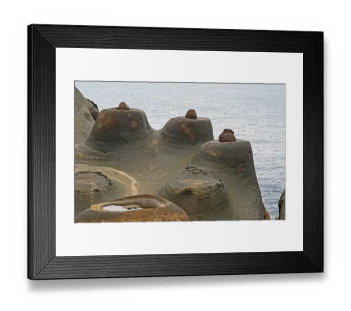 Framed Print : Candle Shaped Rock formation on eroded coastal rock, Yehliu Geopark, Yehliu Promontory, Taiwan, April Framed Print : Candle Shaped Rock formation on eroded coastal rock, Yehliu Geopark, Yehliu Promontory, Taiwan, April