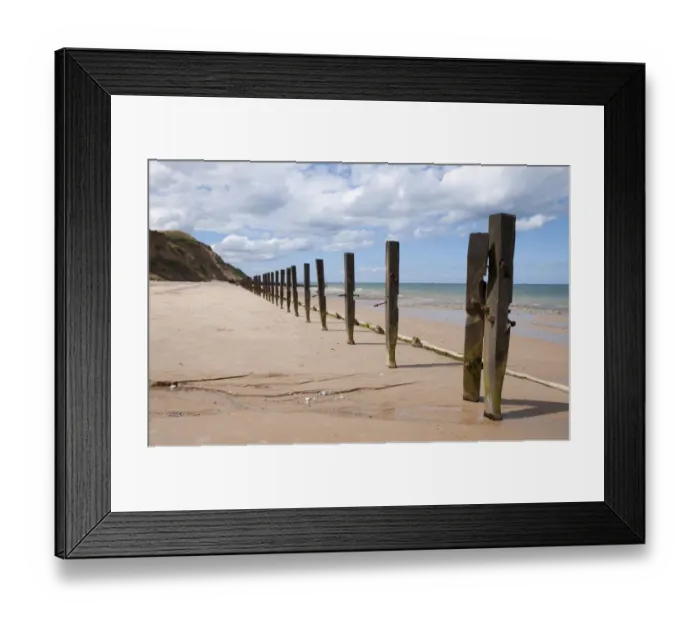 Framed Print : Failed sea defences on beach, West Runton, Norfolk, England, August Framed Print : Failed sea defences on beach, West Runton, Norfolk, England, August