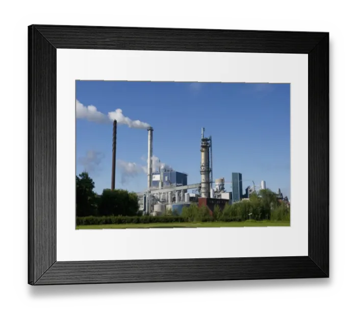 Framed Print : Pulp factory with chimneys, Vallviks Works, Gastrikland, Norrland, Sweden, august Framed Print : Pulp factory with chimneys, Vallviks Works, Gastrikland, Norrland, Sweden, august