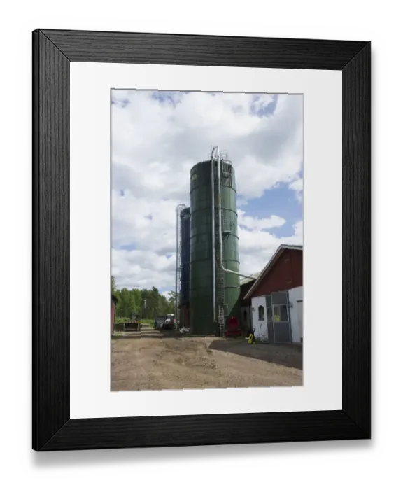 Framed Print : Farmyard with silos, Alunda, Uppsala, Sweden, june Framed Print : Farmyard with silos, Alunda, Uppsala, Sweden, june