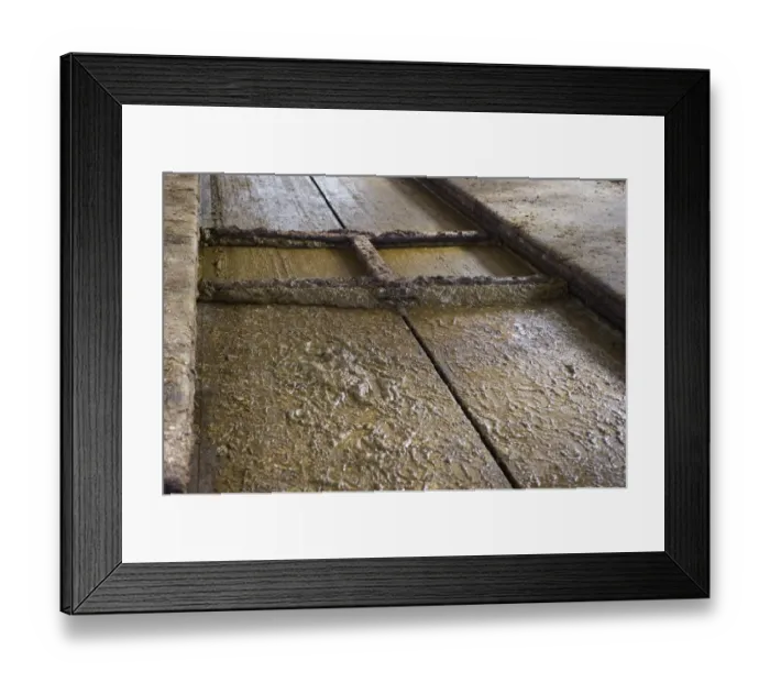 Framed Print : Muck channel in shed on dairy farm, Sweden, june Framed Print : Muck channel in shed on dairy farm, Sweden, june