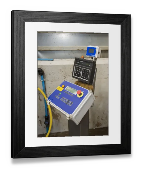 Framed Print : Dairy farming, control panel for Alpha Laval 50 point rotary parlour, Lancashire, England, April Framed Print : Dairy farming, control panel for Alpha Laval 50 point rotary parlour, Lancashire, England, April