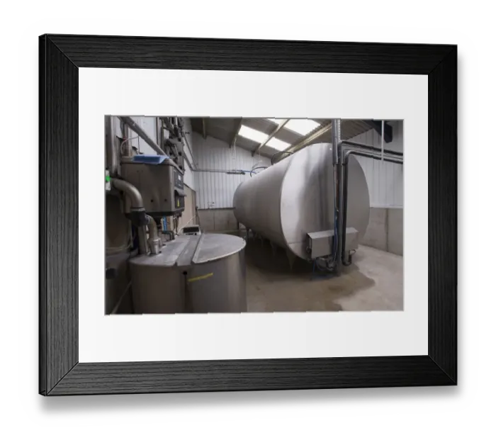 Framed Print : Dairy farming, large capacity bulk milk tank in farm dairy, Lancashire, England, April Framed Print : Dairy farming, large capacity bulk milk tank in farm dairy, Lancashire, England, April