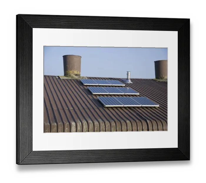 Framed Print : Chicken farming, solar panels on roof of poultry unit, Lancashire, England, November Framed Print : Chicken farming, solar panels on roof of poultry unit, Lancashire, England, November