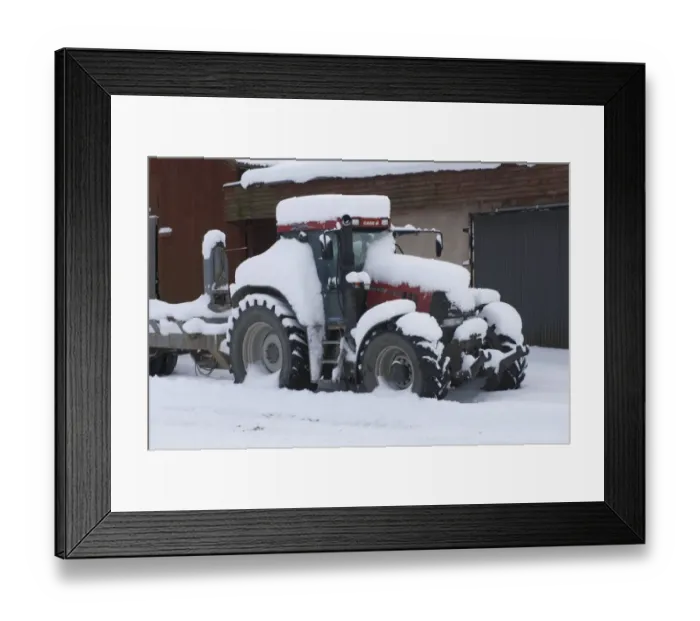 Framed Print : Case CVX170 tractor, covered in deep snow, Sweden, winter Framed Print : Case CVX170 tractor, covered in deep snow, Sweden, winter