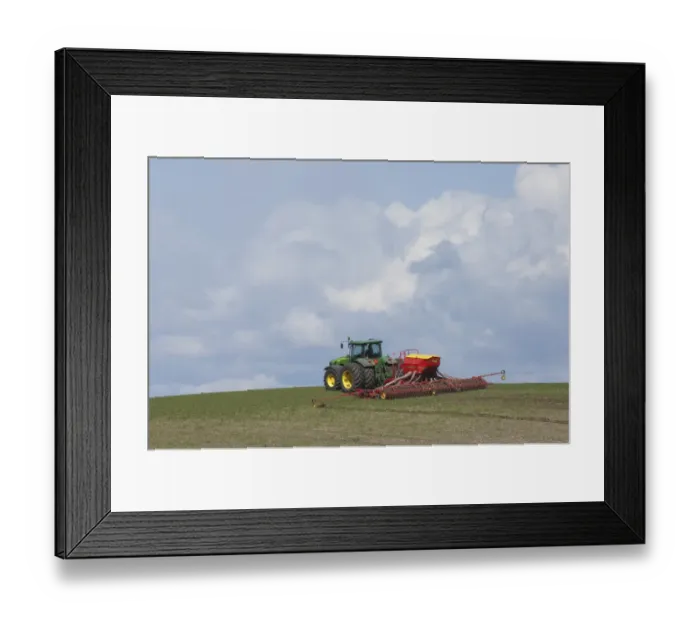 Framed Print : John Deere 8530 tractor with Vaderstad seed drill, sowing seed in field, Skane, Sweden, spring Framed Print : John Deere 8530 tractor with Vaderstad seed drill, sowing seed in field, Skane, Sweden, spring