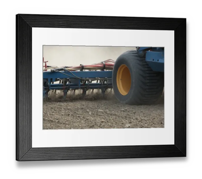 Framed Print : Close-up of seed drill, sowing seed in field seedbed, Sweden, may Framed Print : Close-up of seed drill, sowing seed in field seedbed, Sweden, may