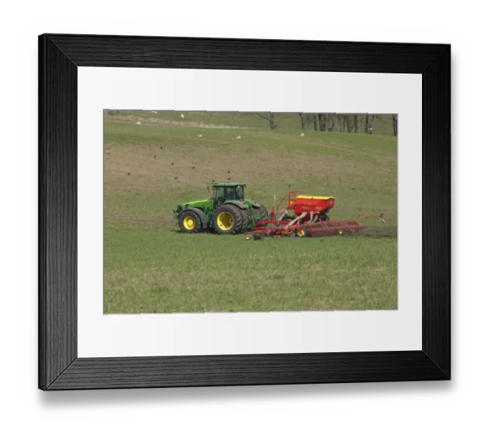 Framed Print : John Deere 8530 tractor with Vaderstad seed drill, sowing seed in field, Skane, Sweden, spring Framed Print : John Deere 8530 tractor with Vaderstad seed drill, sowing seed in field, Skane, Sweden, spring