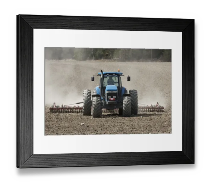 Framed Print : New Holland 8770 tractor with harrows, harrowing field seedbed, Sweden, may Framed Print : New Holland 8770 tractor with harrows, harrowing field seedbed, Sweden, may
