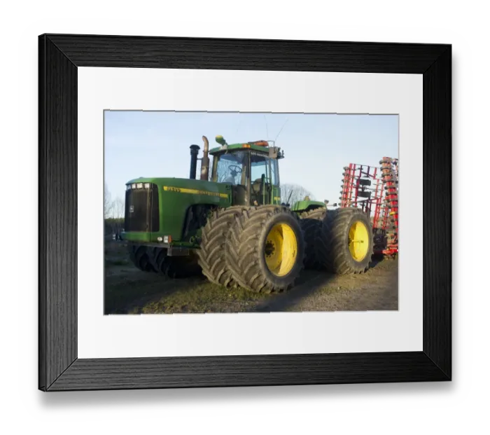 Framed Print : John Deere 9400 tractor, with dual wheels, Sweden, may Framed Print : John Deere 9400 tractor, with dual wheels, Sweden, may