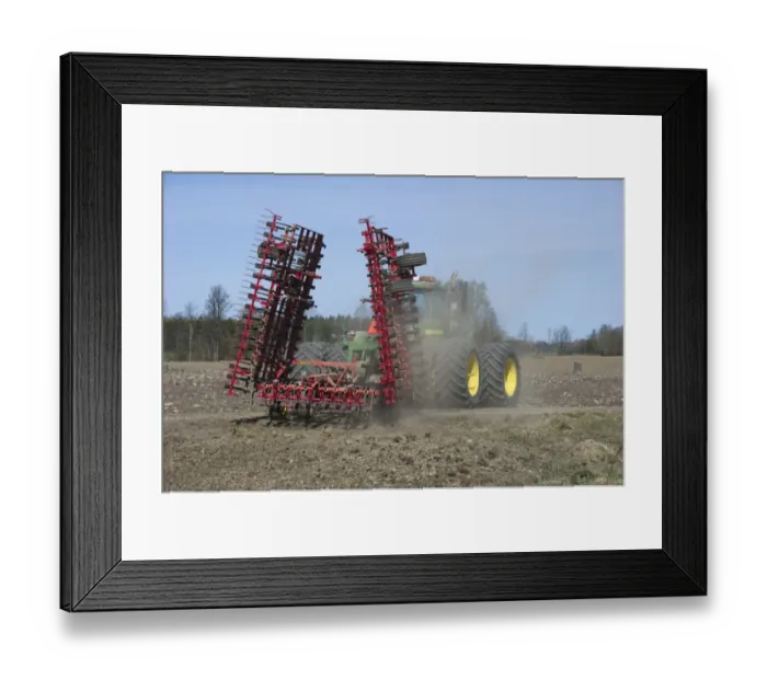 Framed Print : John Deere 9400 tractor with harrows, harrowing arable field, Tierp, Uppsala, Sweden, may Framed Print : John Deere 9400 tractor with harrows, harrowing arable field, Tierp, Uppsala, Sweden, may